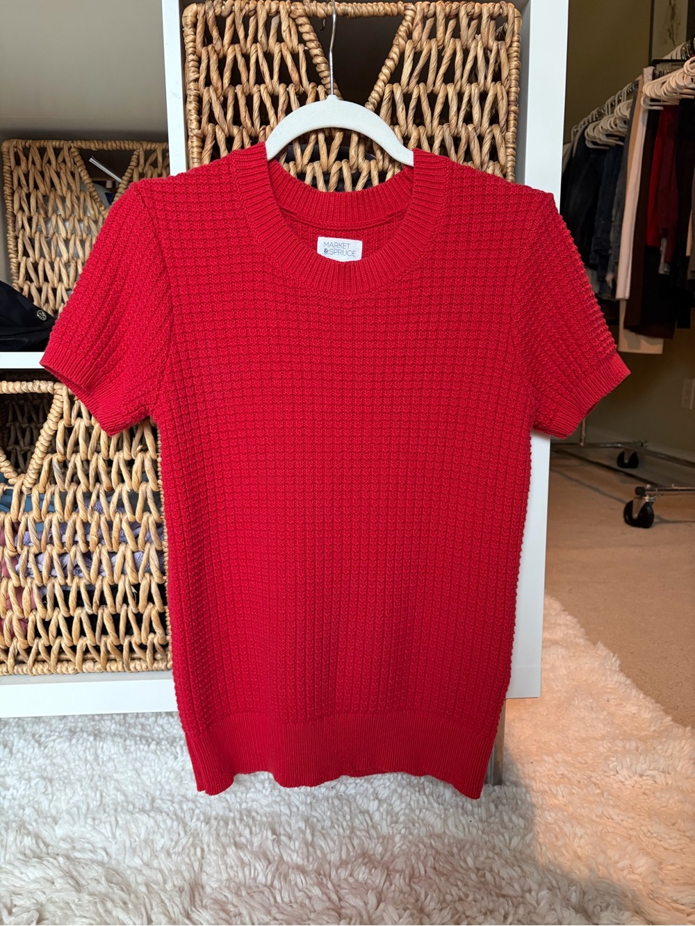 Market & Spruce Korbin Textured Short Sleeve Sweater